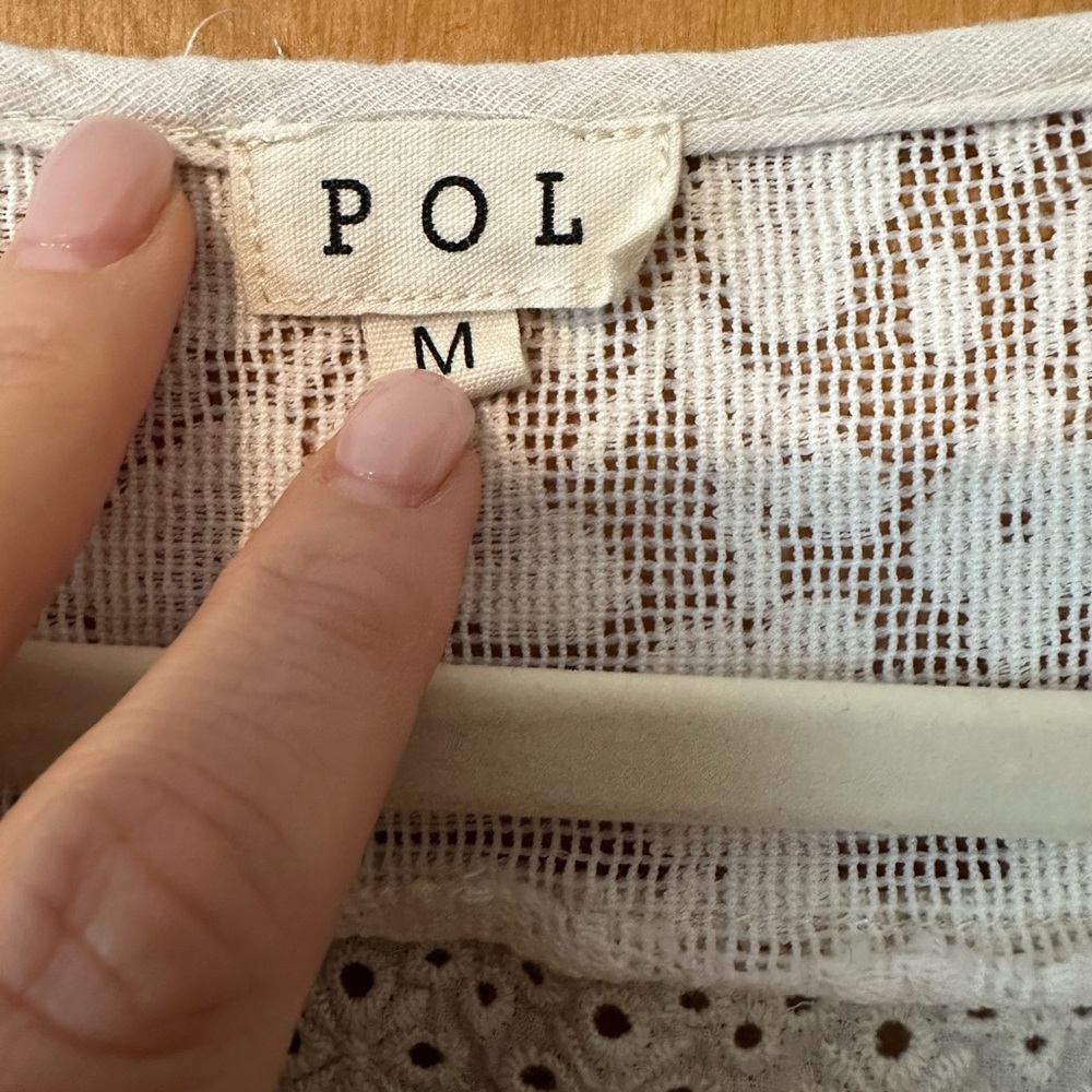 POL Cream Lace Ruffle Blouse - Picture 3 of 5